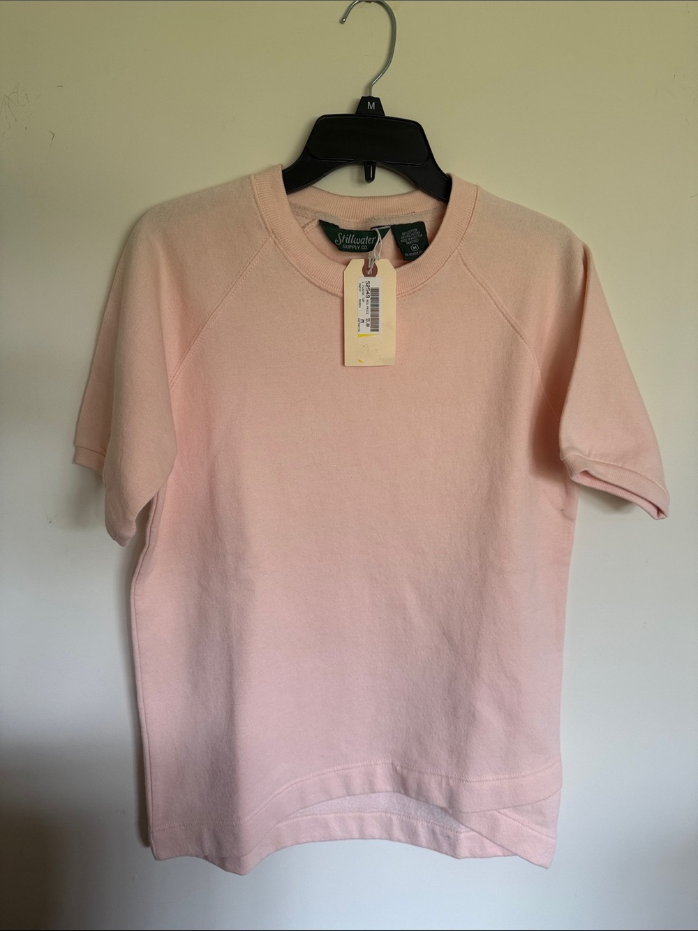 Stillwater Supply Co. Pale Peach Short Sleeve Fleece Crewneck Tee